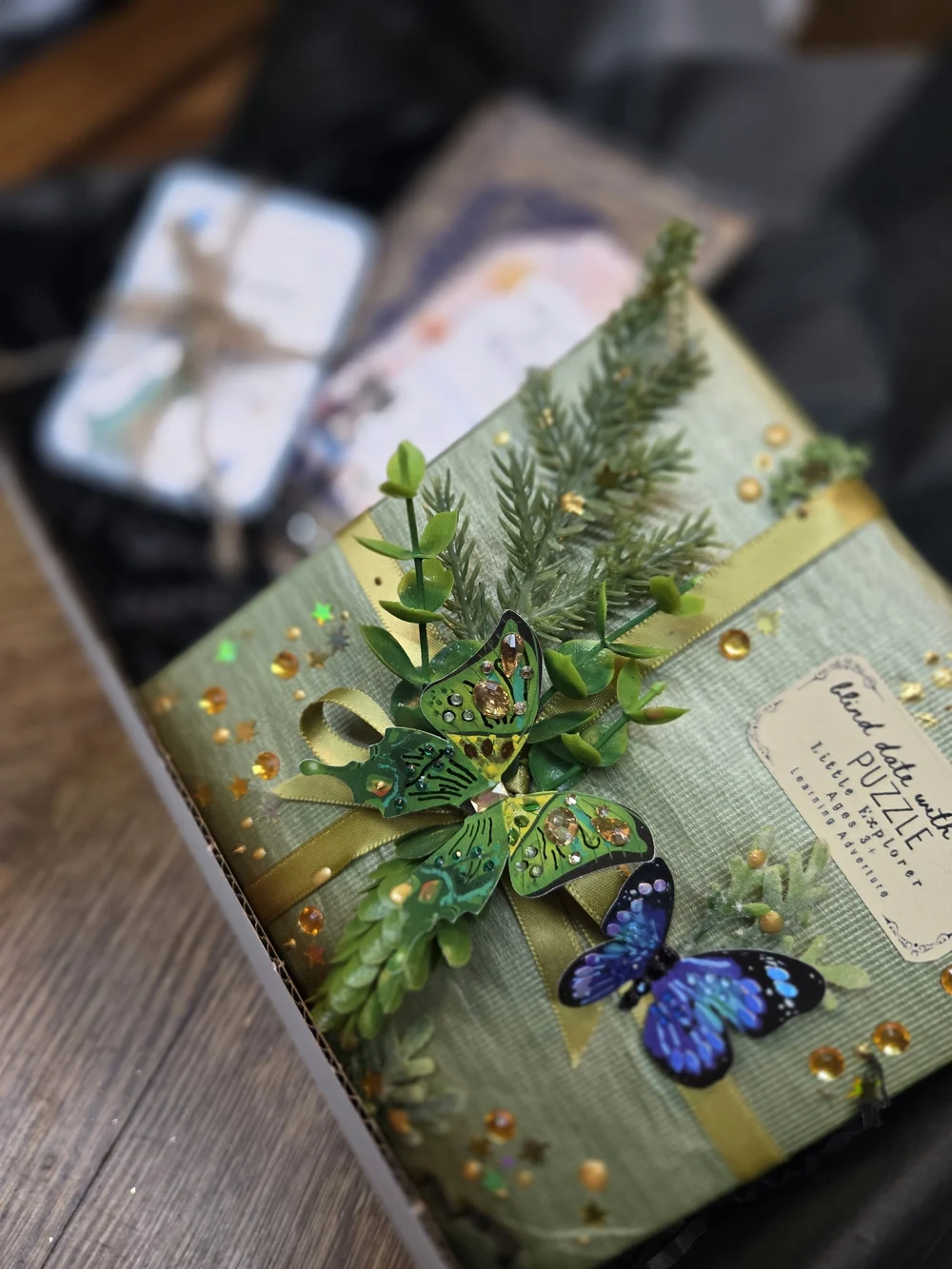 Little Explorer Blue & Green Butterfly Puzzle by